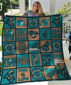 Personalized Coastal Carolina Chanticleers V2 Quilt Blanket Bedding Set with 2 Pillowcases