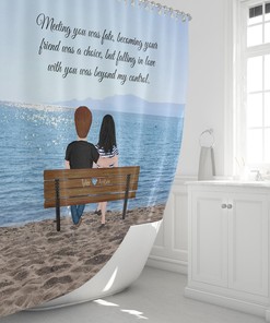 Personalized Couple Shower Curtain With Quote