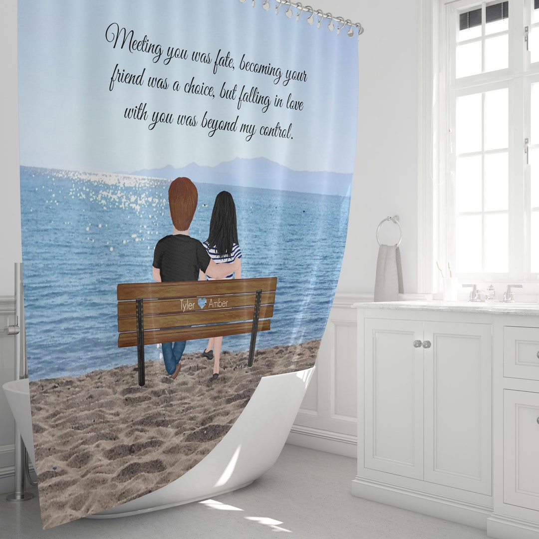 Personalized Couple Shower Curtain With Quote