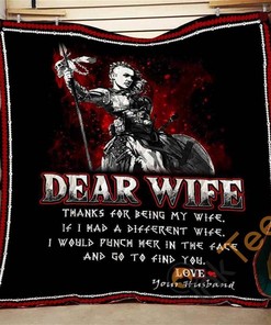 Personalized Dear Wife Quilt Blanket Bedding Set