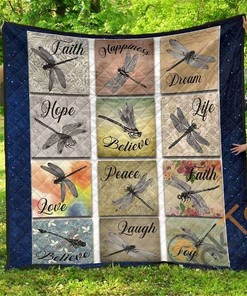 Personalized Dragonfly Many Pieces Premium Quilt Blanket Bedding Set with 2 Pillowcases