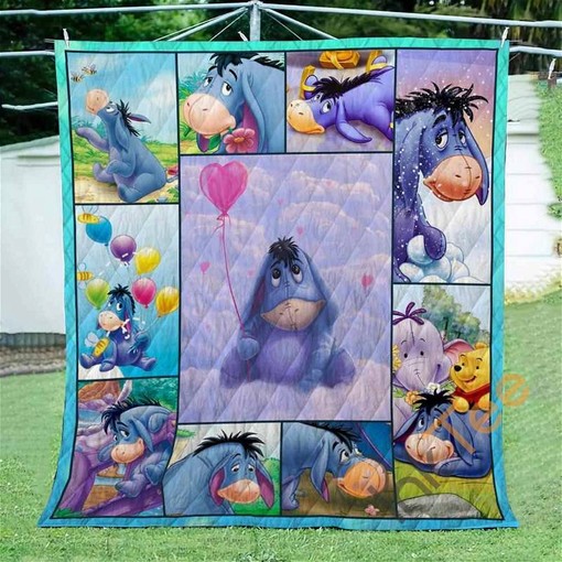 Personalized Eeyore Theme Quilt Bedding Set for Home Decor