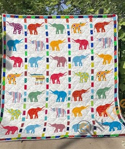Personalized Elephant 6 Quilt Blanket Bedding Set