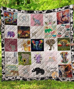 Personalized Elephant Animal Quilt Blanket Bedding Set