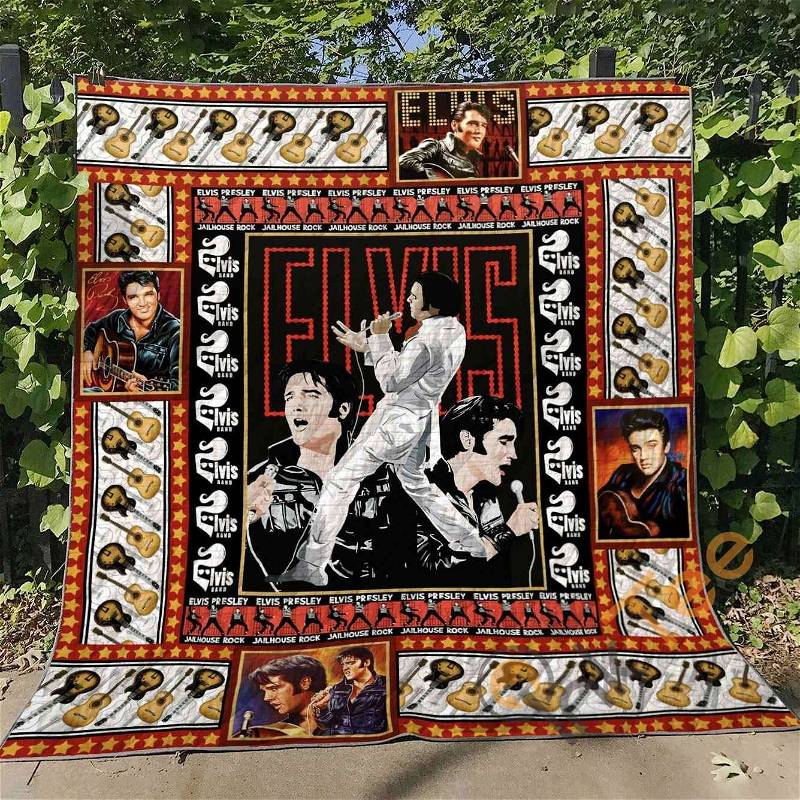 Personalized Elvis Presley Fan Quilt Blanket Bedding Set