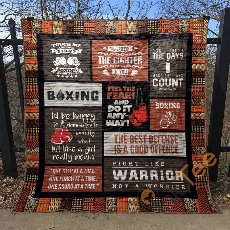 Personalized Fear of Boxing Quilt Blanket Bedding Set for Sports Fans