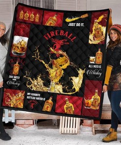 Personalized Fireball Cinnamon Whiskey Lover Quilt Gift