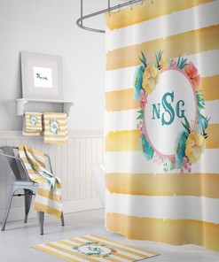 Personalized Floral Shower Curtain For Bathroom Decor