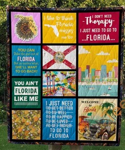 Personalized Florida State Quilt Blanket Bedding Set for Home Decoration