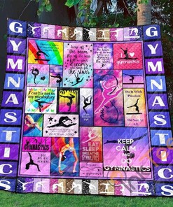Personalized Forever a Gymnast Quilt Blanket Bedding Set