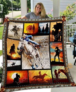 Personalized Girl Riding Horse Quilt Blanket Bedding Set for Equestrian Fans