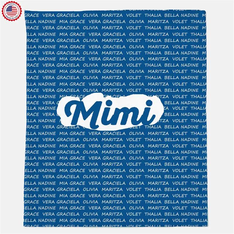 Personalized Grandma Gift Grandpa Gift Blanket With Names Sherpa Fleece Blanket Gifts for Family, for Couple