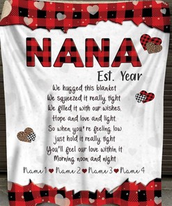 Personalized Grandma Red Buffalo Plaid We Hugged This Blanket For Grandma Birthday82