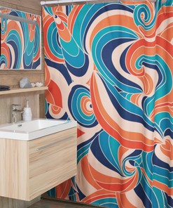 Personalized Groovy 60's And 70's Hippie Retro Shower Curtain - Bathroom Decoration