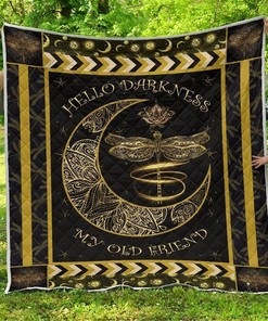 Personalized Hello Darkness My Old Friend Dragonfly Bedding Quilt Set with 2 Pillowcases