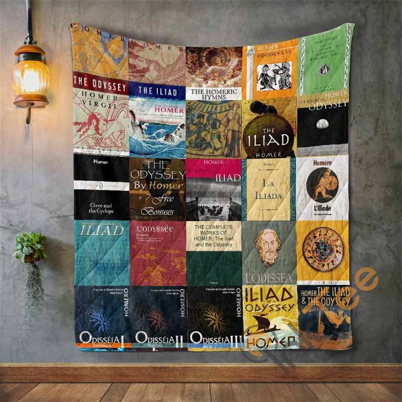 Personalized Homer Books Quilt Blanket Bedding Set