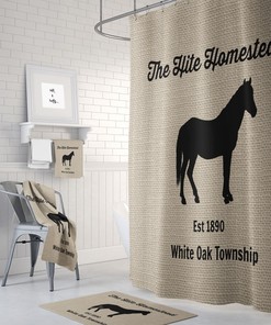 Personalized Horse Farm Shower Curtain Farmhouse for Bathroom