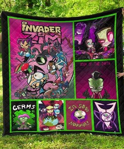 Personalized Invader Zim Animated Show Quilt Blanket Bedding Set