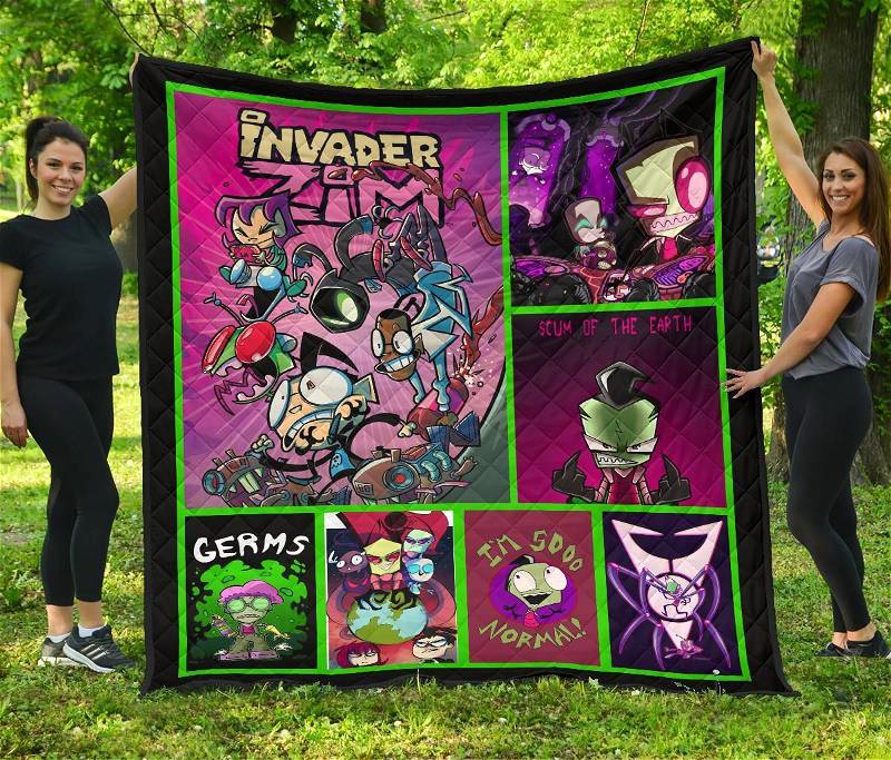 Personalized Invader Zim Animated Show Quilt Blanket Bedding Set