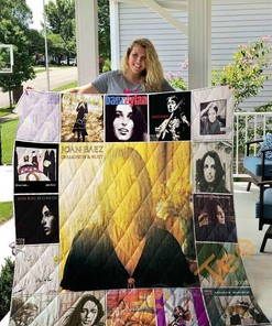 Personalized Joan Baez Quilt Blanket Bedding Set with 2 Pillowcases