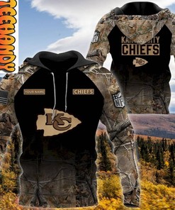 Personalized Kansas City Chiefs Hunting Camo Hoodie 3D