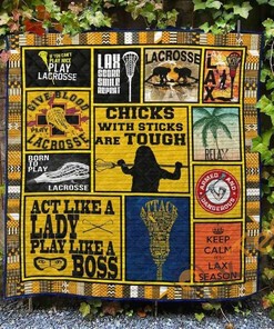 Personalized Lacrosse Quilt Blanket Bedding Set for Sports Fans