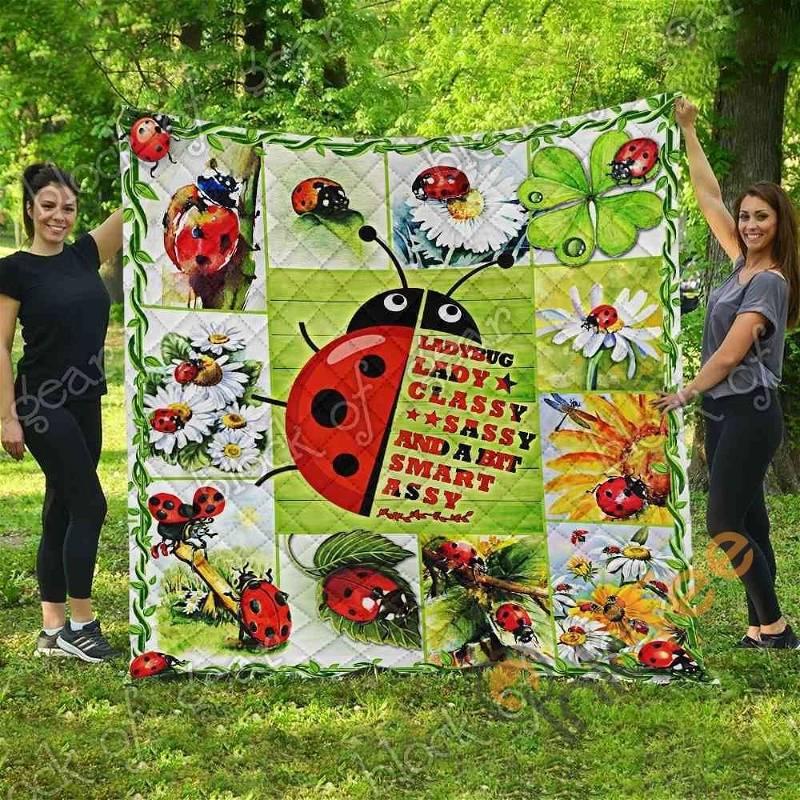 Personalized Ladybug Theme Quilt Blanket Bedding Set