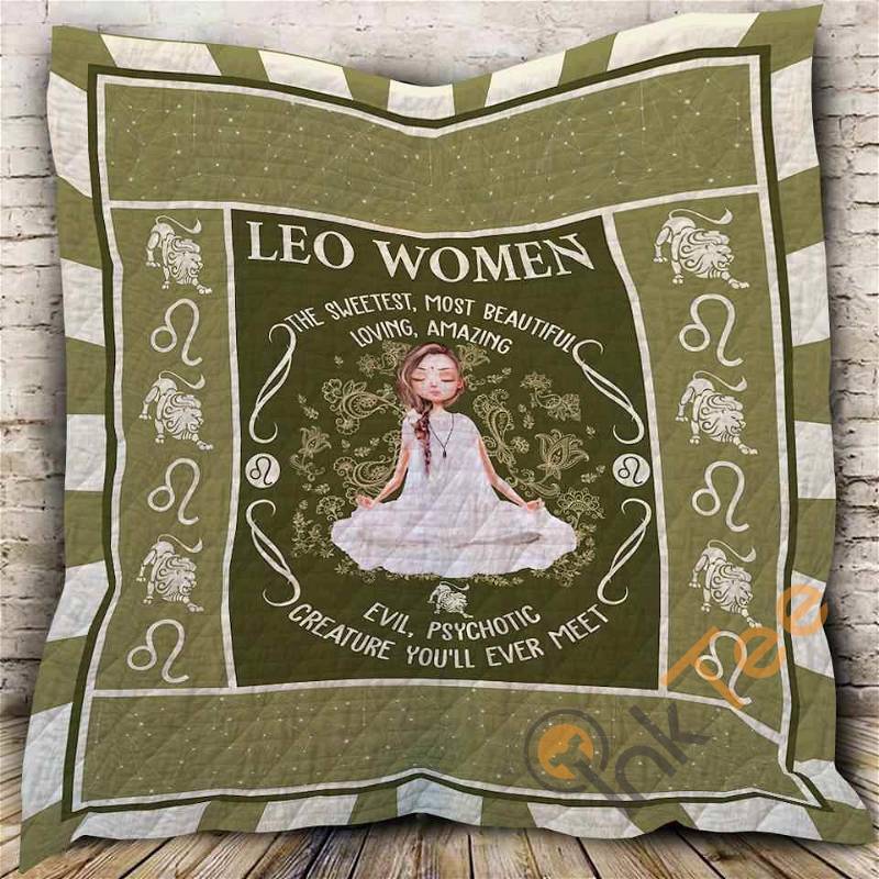 Personalized Leo Horoscope Quilt Blanket Bedding Set for Astrology Fans.
