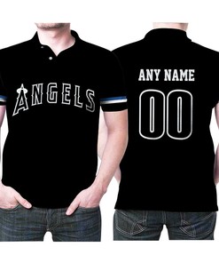 Personalized Los Angeles Angels 00 Anyname 2019 Weekend Players Black Jersey Inspired Style Gift For Los Angeles Angels Fans Polo Shirt