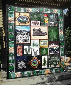 Personalized Mountain Hiking Quilt Blanket Bedding Set - On Top Of The Mountains