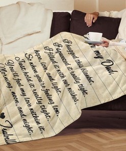 Personalized Name Dear My Dad Letter From Children We Hugged This Blanket For Dad Birthday