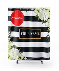 Personalized Name On Shower Curtain, Custom Name On Shower Curtain, Gift For Her, Gift For Friend, Bathroom Decor, Housewarming Gift