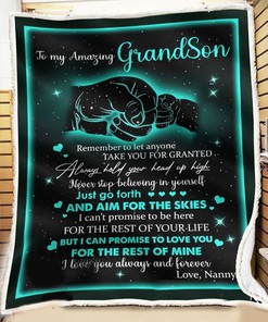 Personalized Nanny To Grandson Blanket For Grandson Son Family