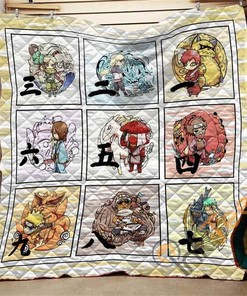 Personalized Naruto Chibi Tailed Beast Quilt Blanket Bedding Set