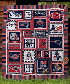 Personalized New England Patriots Themed Quilt Blanket And Bedding Set with 2 Pillowcases