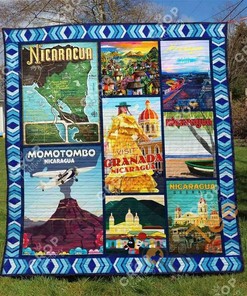 Personalized Nicaragua Quilt Blanket Bedding Set with 2 Pillowcases
