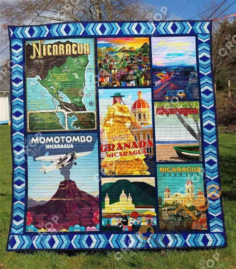 Personalized Nicaragua Quilt Blanket Bedding Set with 2 Pillowcases