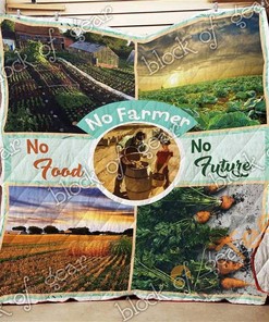 Personalized No Farmer No Food No Future Quilt Blanket Bedding Set with 2 Pillowcases