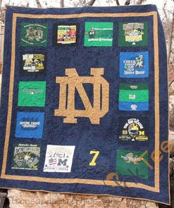 Personalized Notre Dame Fighting Irish Quilt Blanket Bedding Set