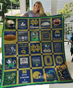 Personalized Notre Dame Fighting Irish Quilt Blanket Bedding Set with Pillowcases