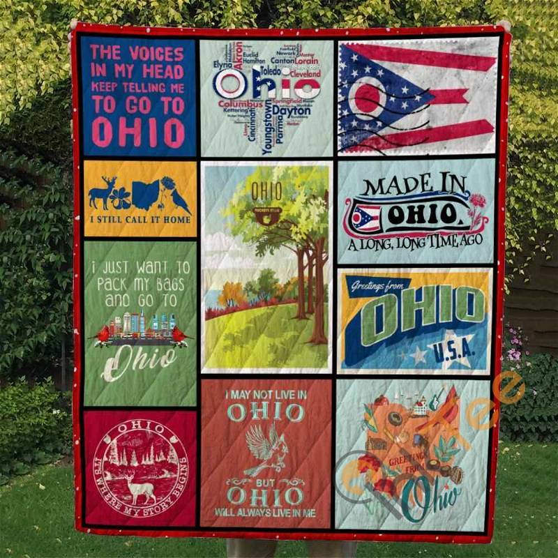 Personalized Ohio State Quilt Blanket Bedding Set