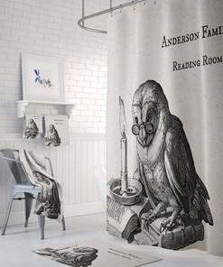 Personalized Owl Shower Curtains for Bathroom Decor, Home Decor