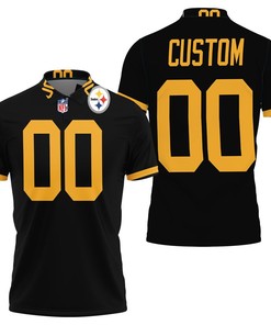 Personalized Pittsburgh Steelers 00 Anyname Color Rush Limited Jersey Inspired Style Gift For Pittsburgh Steelers Fans Polo Shirt