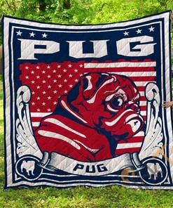 Personalized Pug Dog Quilt Blanket Bedding Set for Dog Lovers