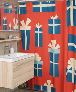 Personalized Retro Christmas Shower Curtain - Holiday Bathroom Decor, Tub Curtain For Festive Season Home Decor