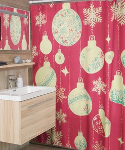 Personalized Retro Christmas Shower Curtain - Perfect Christmas Gift For Your Home And Bathroom