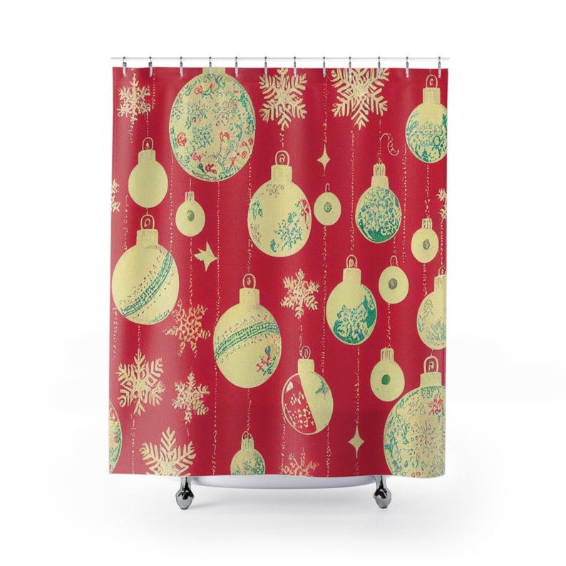Personalized Retro Christmas Shower Curtain - Perfect Christmas Gift For Your Home And Bathroom - Image 2