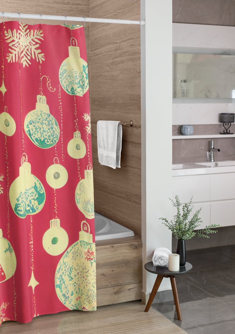 Personalized Retro Christmas Shower Curtain - Perfect Christmas Gift For Your Home And Bathroom - Image 4