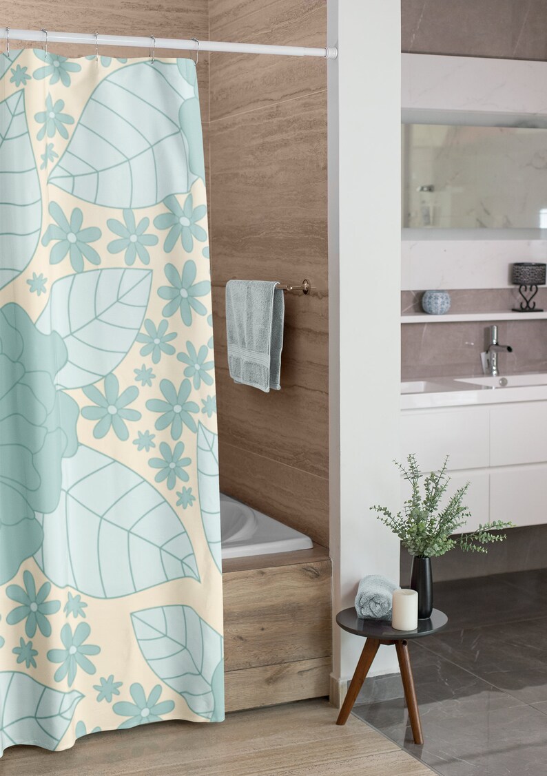 Personalized Retro Flowers Shower Curtain - Groovy 60's And 70's Hippie Bathroom Accessory Home Decor - Image 4