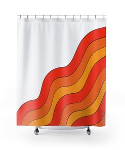 Personalized Retro Shower Curtain For Groovy 60's 70's Hippie Bathroom Decor